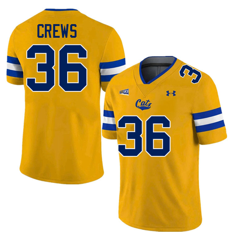 #36 Zac Crews Montana State Bobcats Jerseys Football Uniforms Stitched-Navy